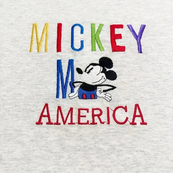 Y2K Disney• Men’s Mickey Mouse America gray t shirt 
Size large - Picture 7 of 10